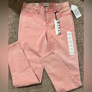 Frayed Jeans “Mid Rise Ankle Skinny”, 2/26 Pink!